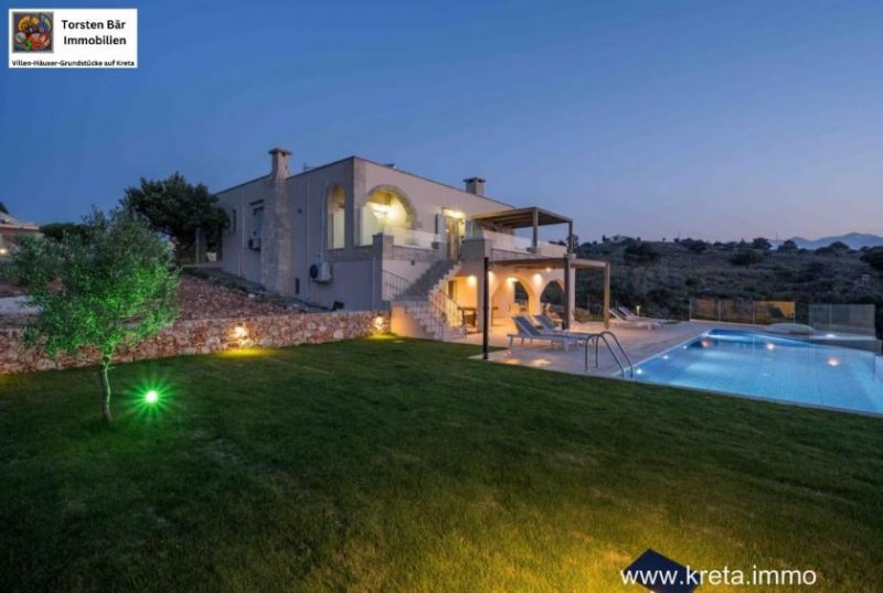 Drapanos Kreta, Drapanos, exklusive freistehende Steinvilla - unverbautem Panoramablick Haus kaufen